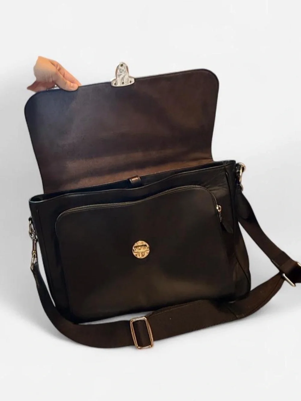 Coach Metropolitan 71899 Black Leather Messenger Bag Briefcase